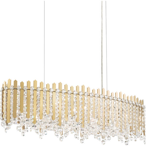 Chatter 12 Light 36 inch Gold Mirror Linear Pendant Ceiling Light in Swarovski