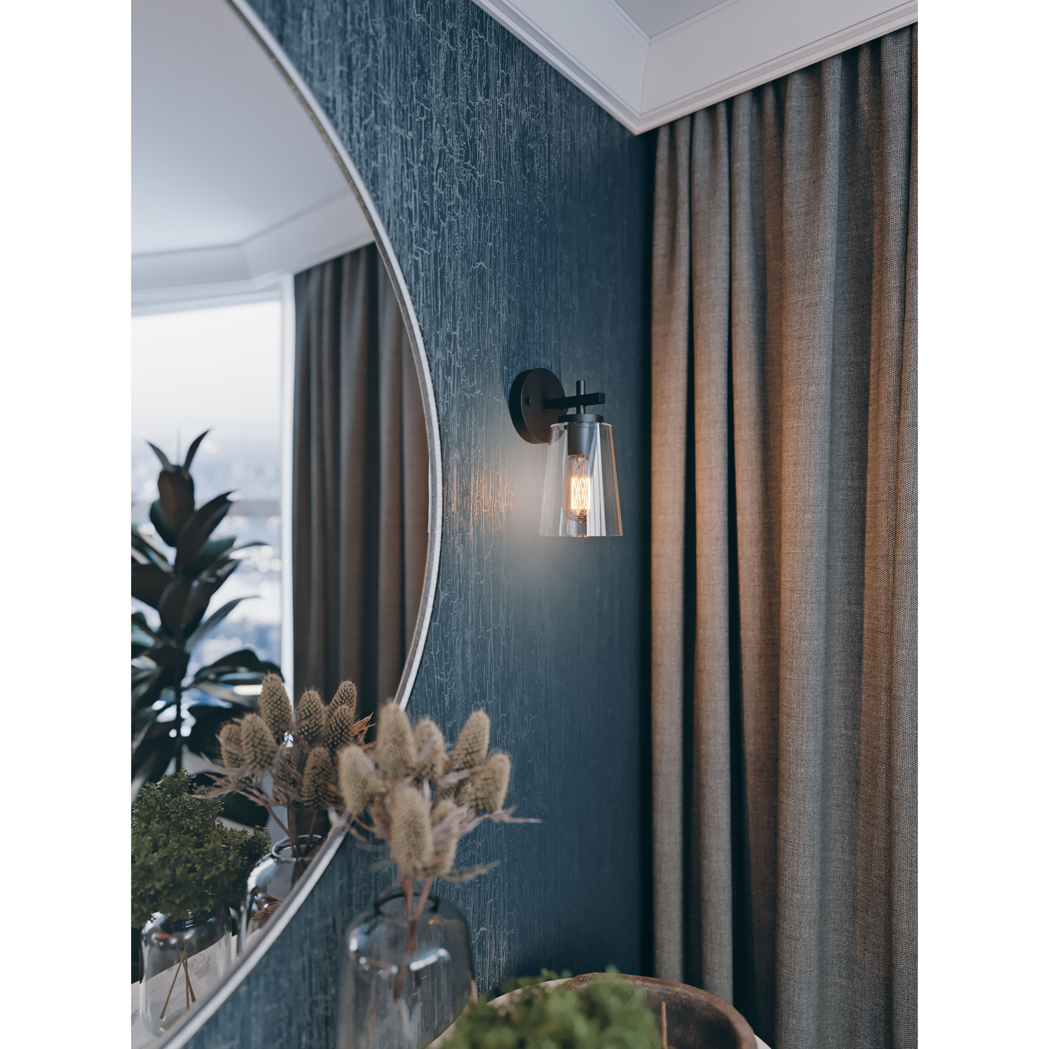 Joanna 1 Light 5 inch Textured Black Wall Sconce Wall Light