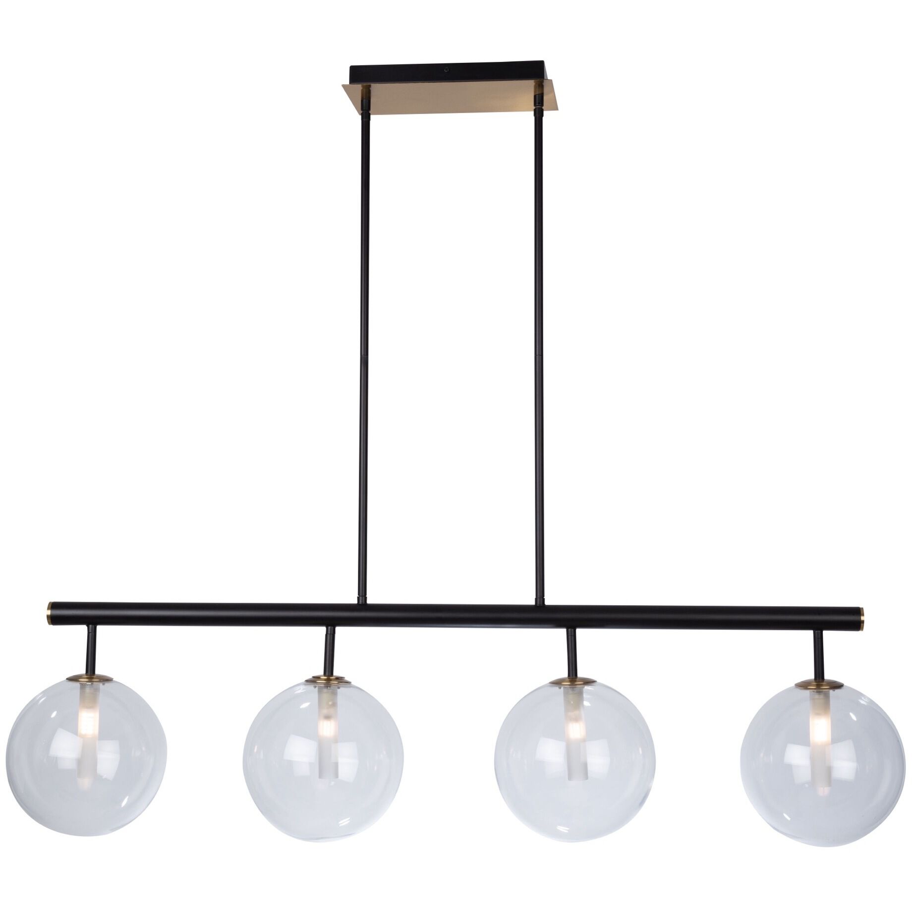 Aurelia 4 Light 43 inch Matte Black and Brass Island Light Ceiling Light