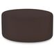 Universal 18 inch Seascape Chocolate Outdoor Round Ottoman with Slipcover
