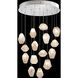 Natural Inspirations 15 Light 21 inch Silver Pendant Ceiling Light in Clear Quartz Studio Glass 4