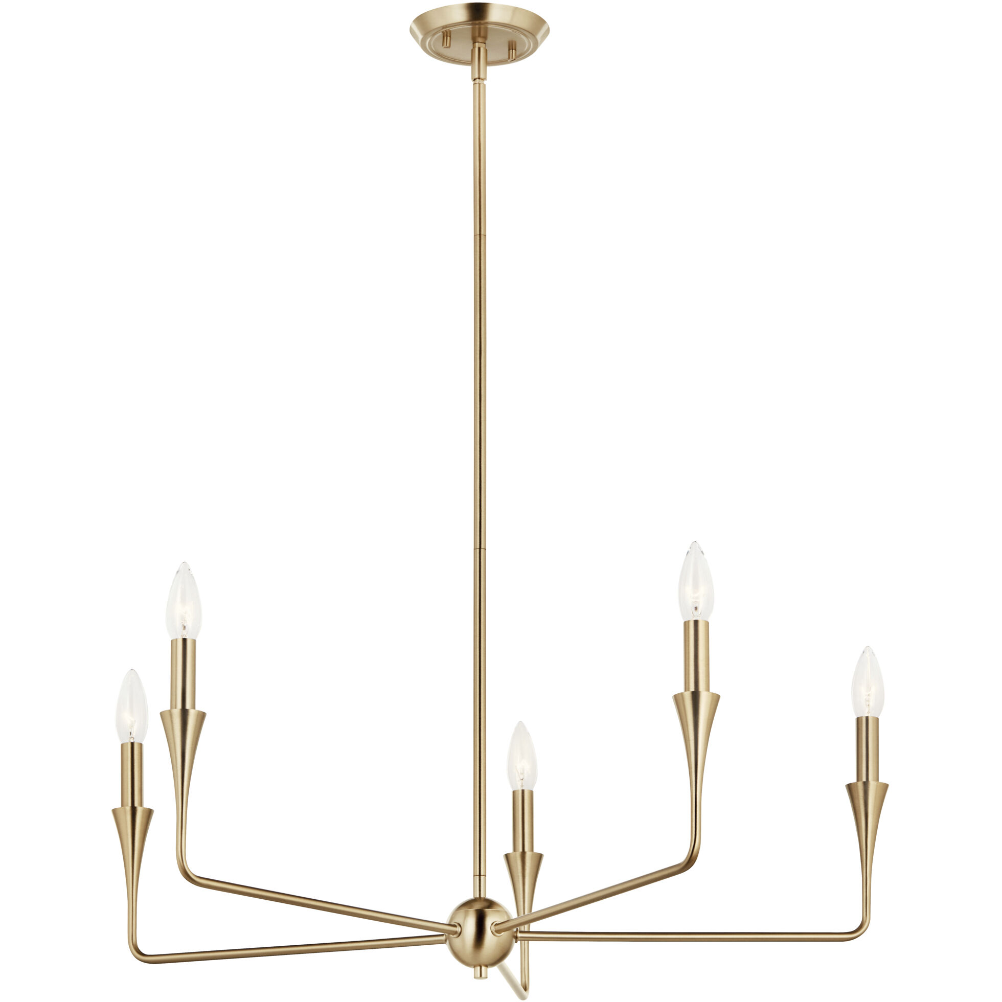 Alvaro 5 Light Champagne Bronze Chandelier Ceiling Light, 1 Tier Small