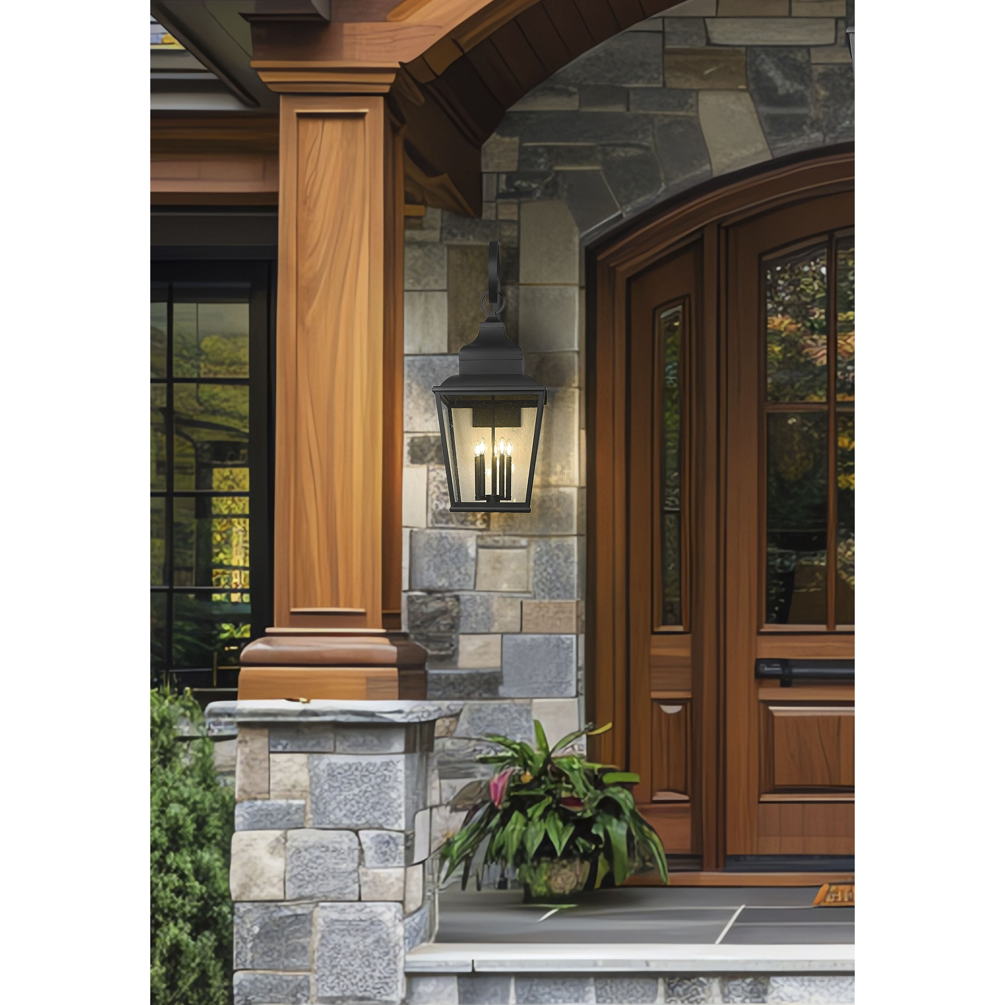 Raphael 5 Light 46.25 inch Sand Black Outdoor Wall Light in Soft Sand Black