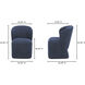 Larson Blue Rolling Dining Chair