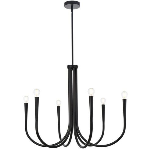 Layne 6 Light 30 inch Black Chandelier Ceiling Light
