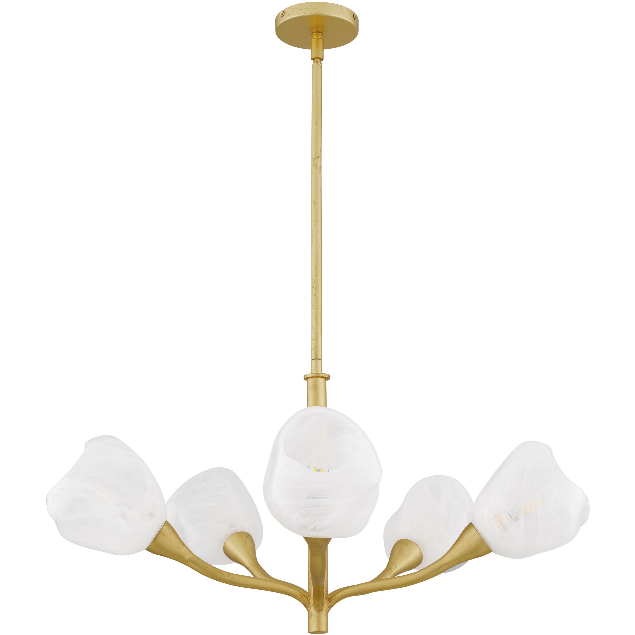 Adelyn 5 Light 30 inch Gold Leaf Chandelier Ceiling Light