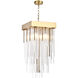 Waterfall 4 Light 12 inch Aged Brass Pendant Ceiling Light