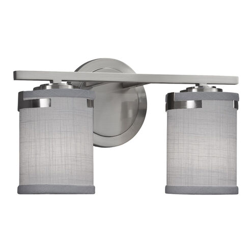 Textile 13.75 inch Brushed Nickel Bath Bar Wall Light