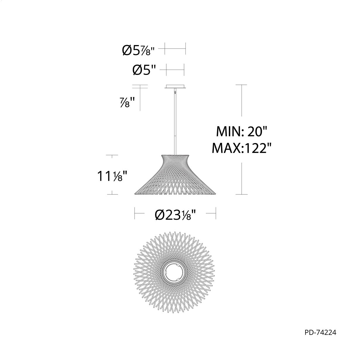 Zenya 1 Light 23.13 inch Gold Pendant Ceiling Light