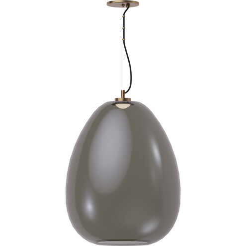 Sean Lavin Kapoor LED Transparent Smoke/Natural Brass Pendant Ceiling Light, Integrated LED