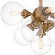 Glinda 5 Light 20 inch Brushed Weathered Brass Semi-Flush Mount Ceiling Light