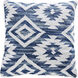 Serranos 20 X 5.5 inch Blue with White and Turquoise Accent Pillow
