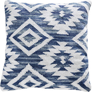 Serranos 20 X 5.5 inch Crema with Gray and Turquoise Pillow, 20X20