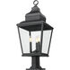 Raphael 3 Light 30 inch Sand Black Outdoor Pier Mounted Fixture in Soft Sand Black