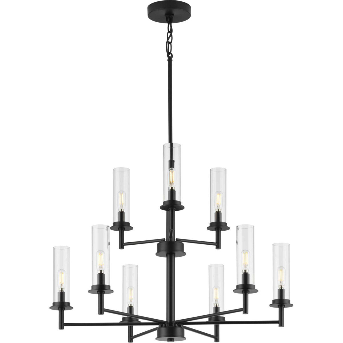 Kellwyn 9 Light 28 inch Matte Black Chandelier Ceiling Light