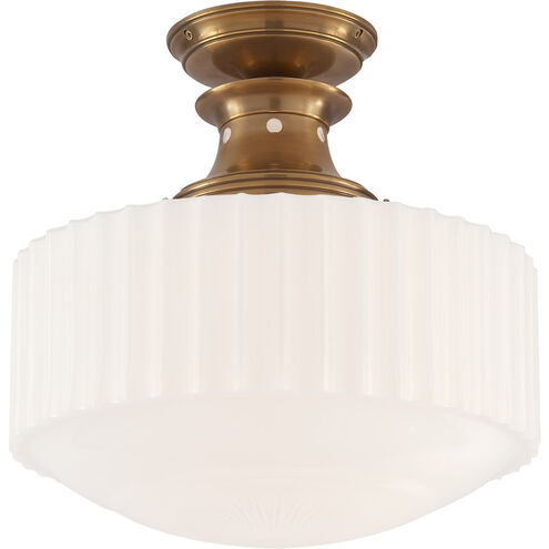 Thomas O'Brien Milton Road 1 Light 14.25 inch Hand-Rubbed Antique Brass Flush Mount Ceiling Light
