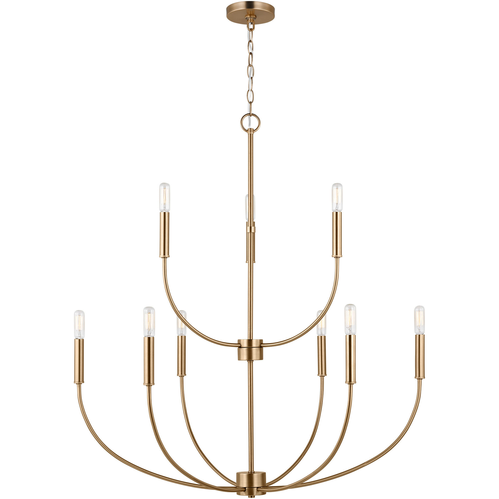 Greenwich 9 Light 32 inch Satin Brass Chandelier Ceiling Light