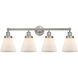 Cone 4 Light 33.5 inch Brushed Satin Nickel Bath Vanity Light Wall Light