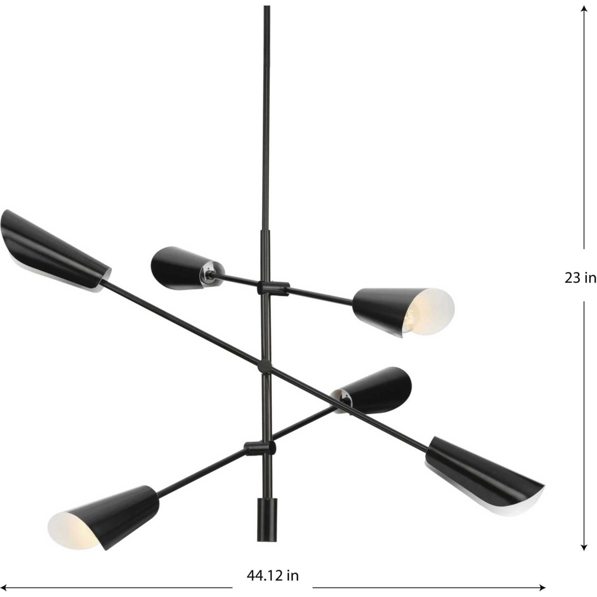 Cornett LED 44.12 inch Matte Black Chandelier Ceiling Light