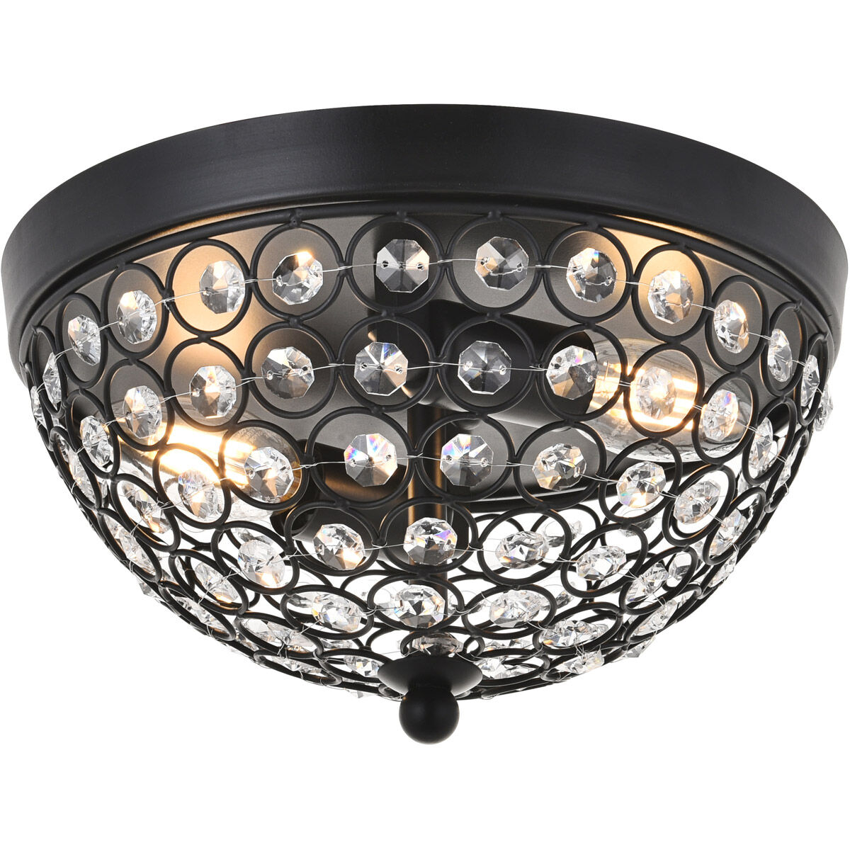 Taye 2 Light 10 inch Matte Black Flush Mount Ceiling Light