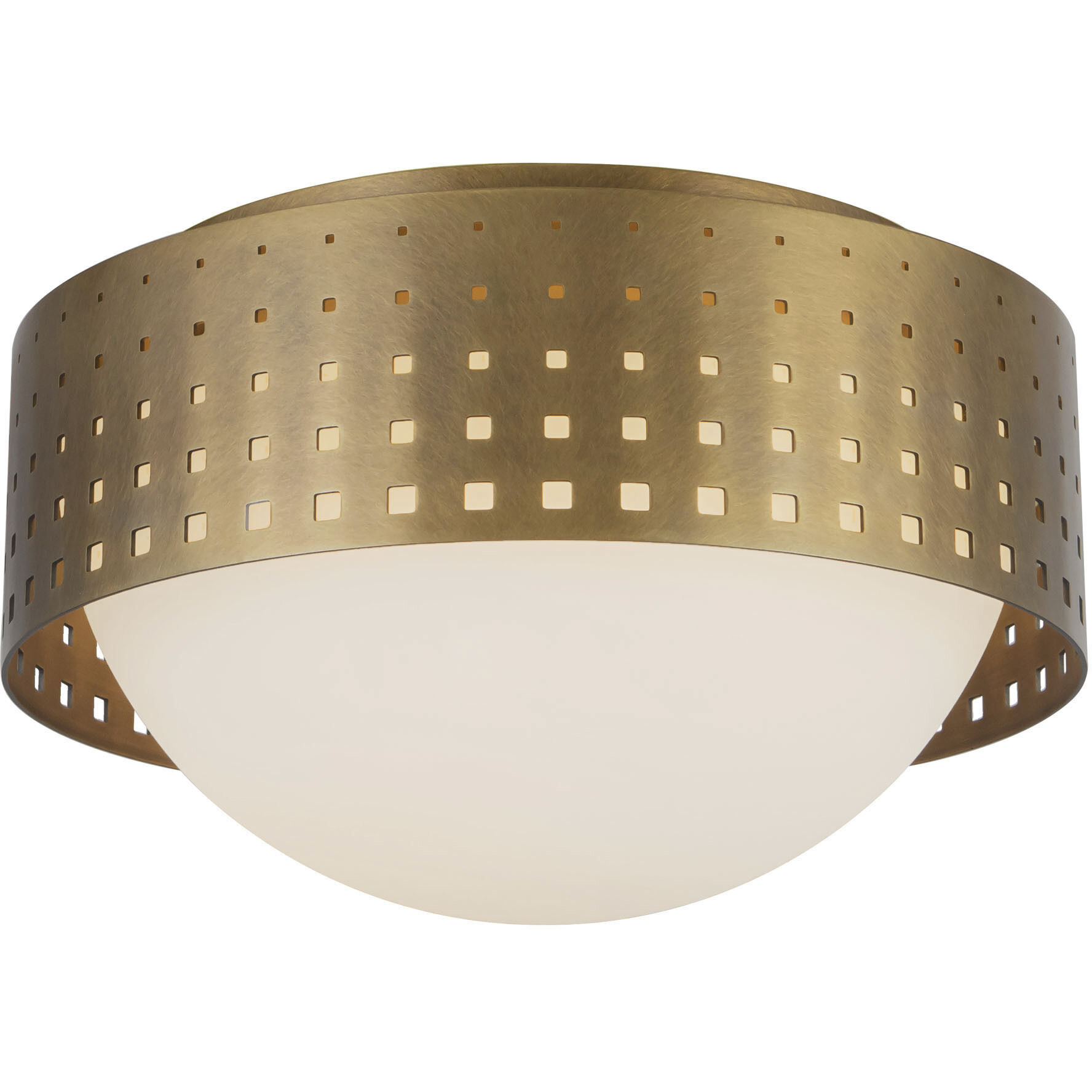 Astoria 2 Light 10 inch Vintage Brass Flush Mount Ceiling Light
