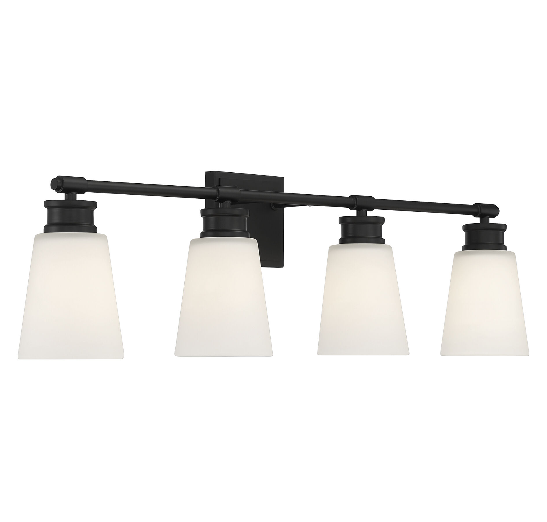 Contemporary 4 Light 31 inch Matte Black Bathroom Vanity Light Wall Light