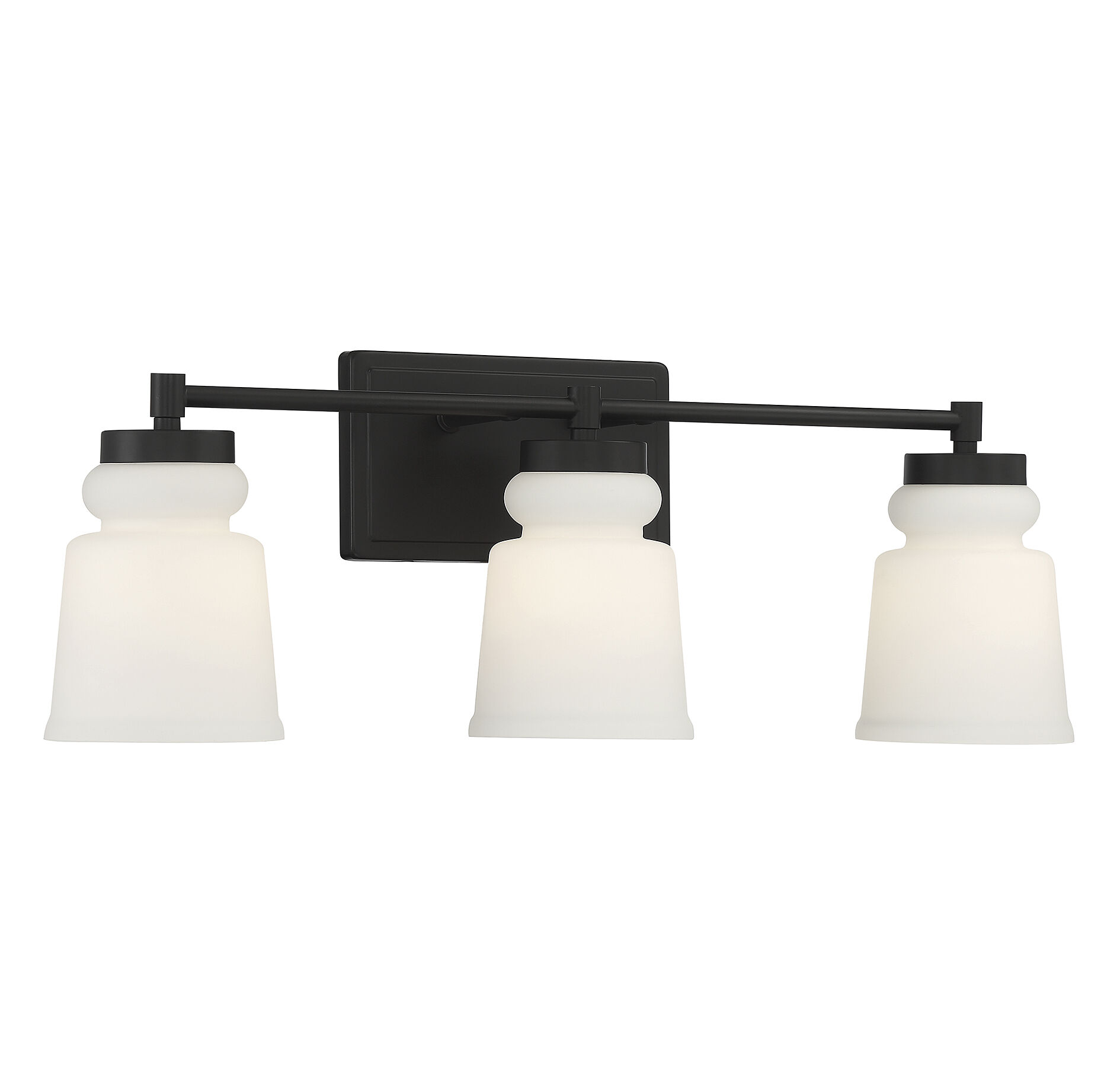 Contemporary 3 Light 24 inch Matte Black Bathroom Vanity Light Wall Light