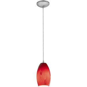 Merlot 1 Light 3.5 inch Brushed Steel Pendant Ceiling Light