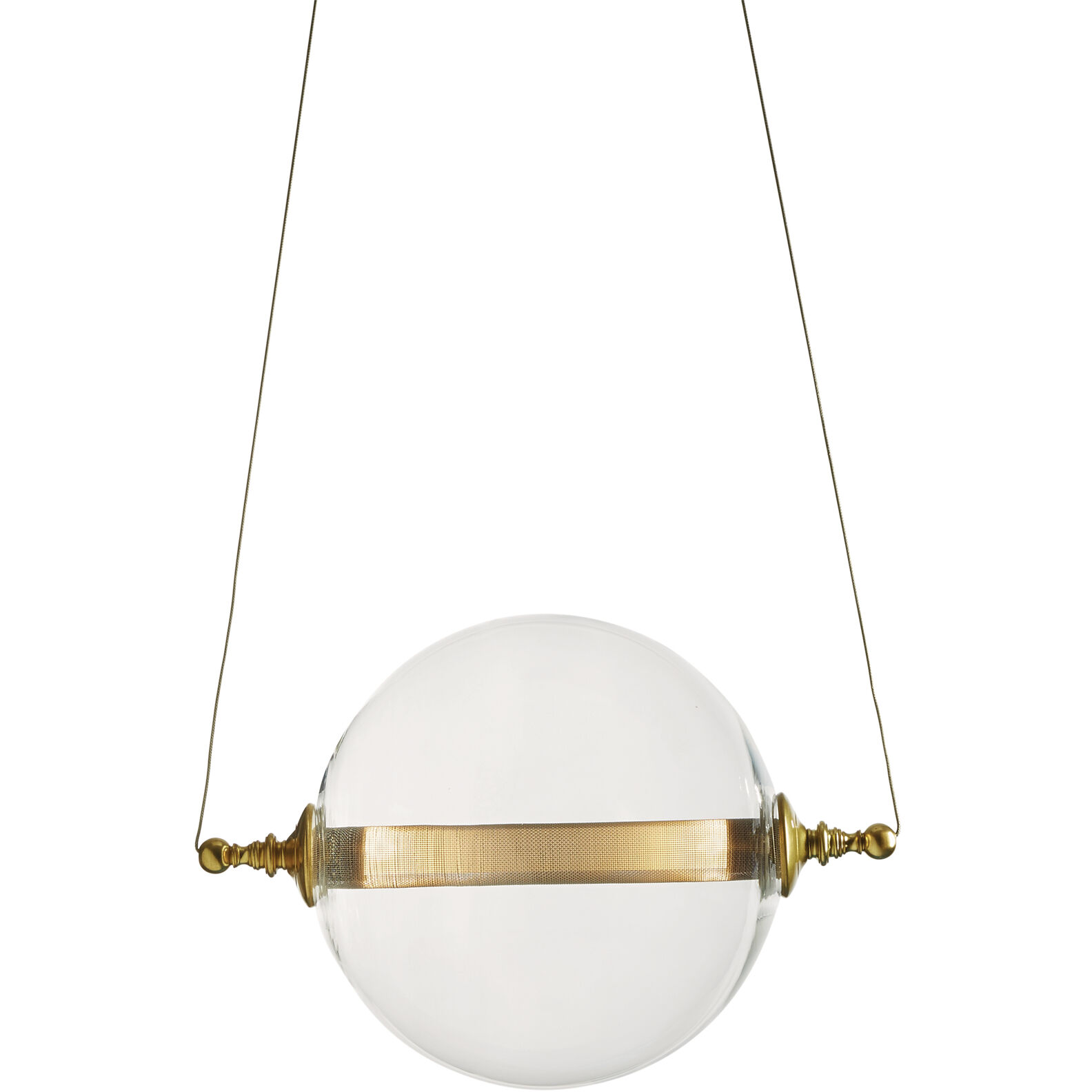 Otto LED 16.1 inch Black with Brass Accents Mini Pendant Ceiling Light, Sphere
