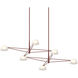 Ray LED 67.75 inch Oxide Red and Opal White Chandelier Ceiling Light