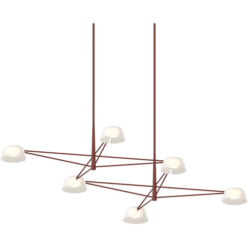 Ray LED 67.75 inch Oxide Red Chandelier Ceiling Light in Opal White
