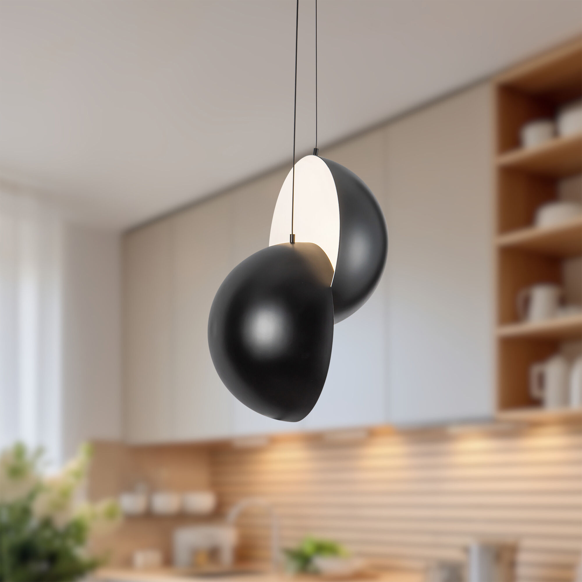Void 15.75 inch Black Pendant Ceiling Light
