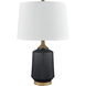 Miller 24 inch 150.00 watt Matte Black with Brown Table Lamp Portable Light