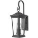 Bromley Outdoor Wall Mount Lantern in Museum Black, Non-LED, Small