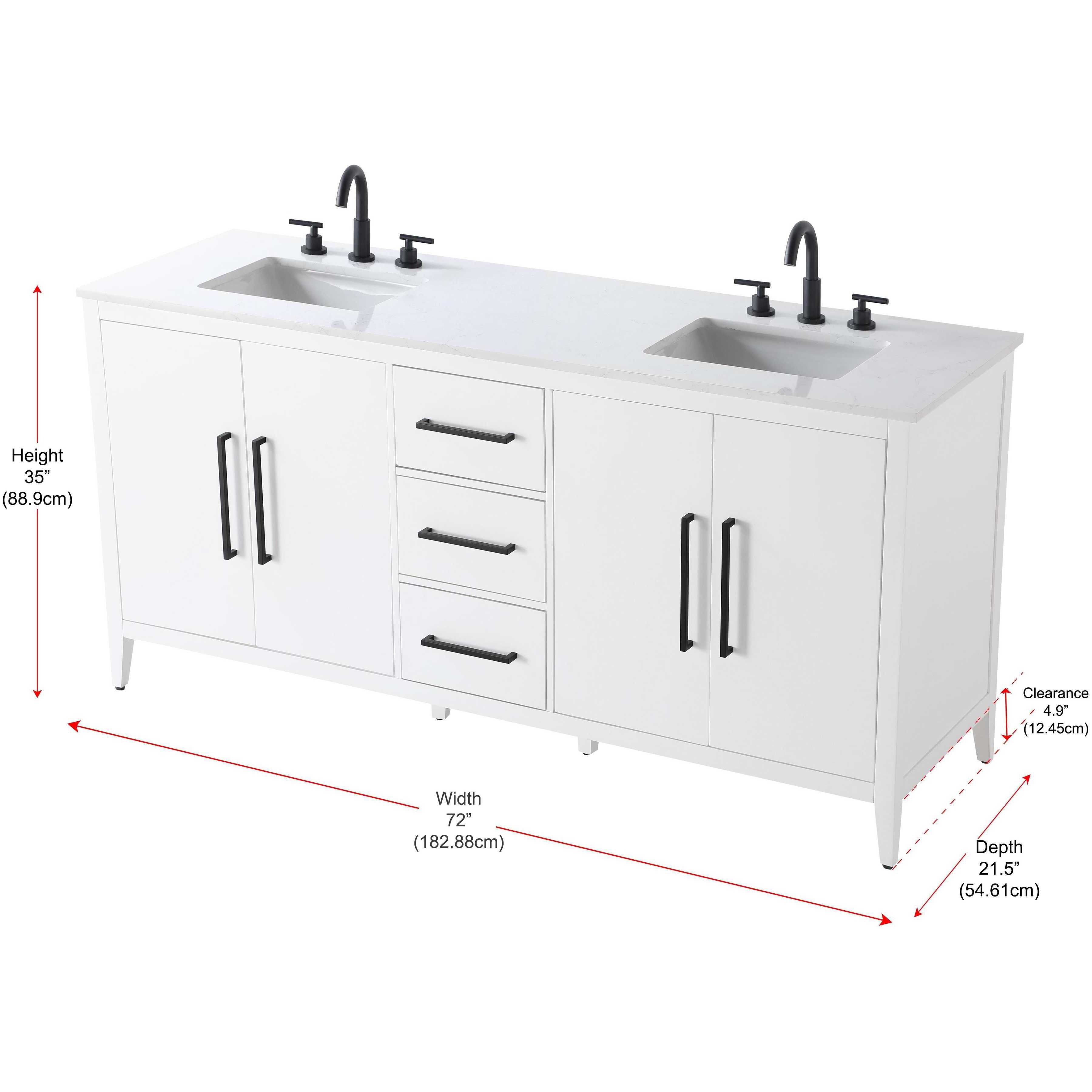 Millie 72 X 35 inch White Bathroom Vanity Cabinet