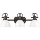Yep Duncan Vanity Wall Light in Rubbed Bronze, White