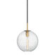 Rousseau 1 Light 11.25 inch Aged Brass Pendant Ceiling Light in Clear Glass