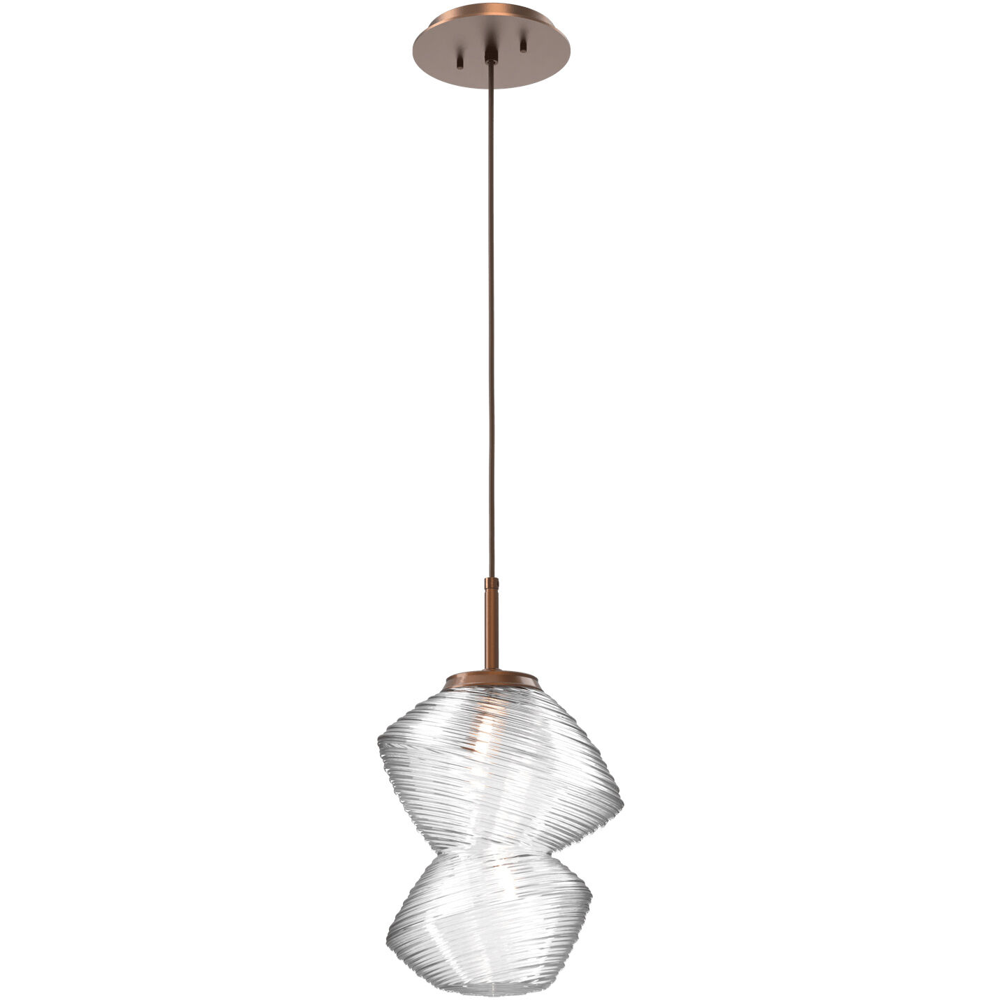Mesa LED Burnished Bronze Pendant Ceiling Light in Clear, 2700K LED