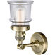 Franklin Restoration Small Canton 1 Light 7 inch Antique Brass Sconce Wall Light in Clear Glass, Franklin Restoration