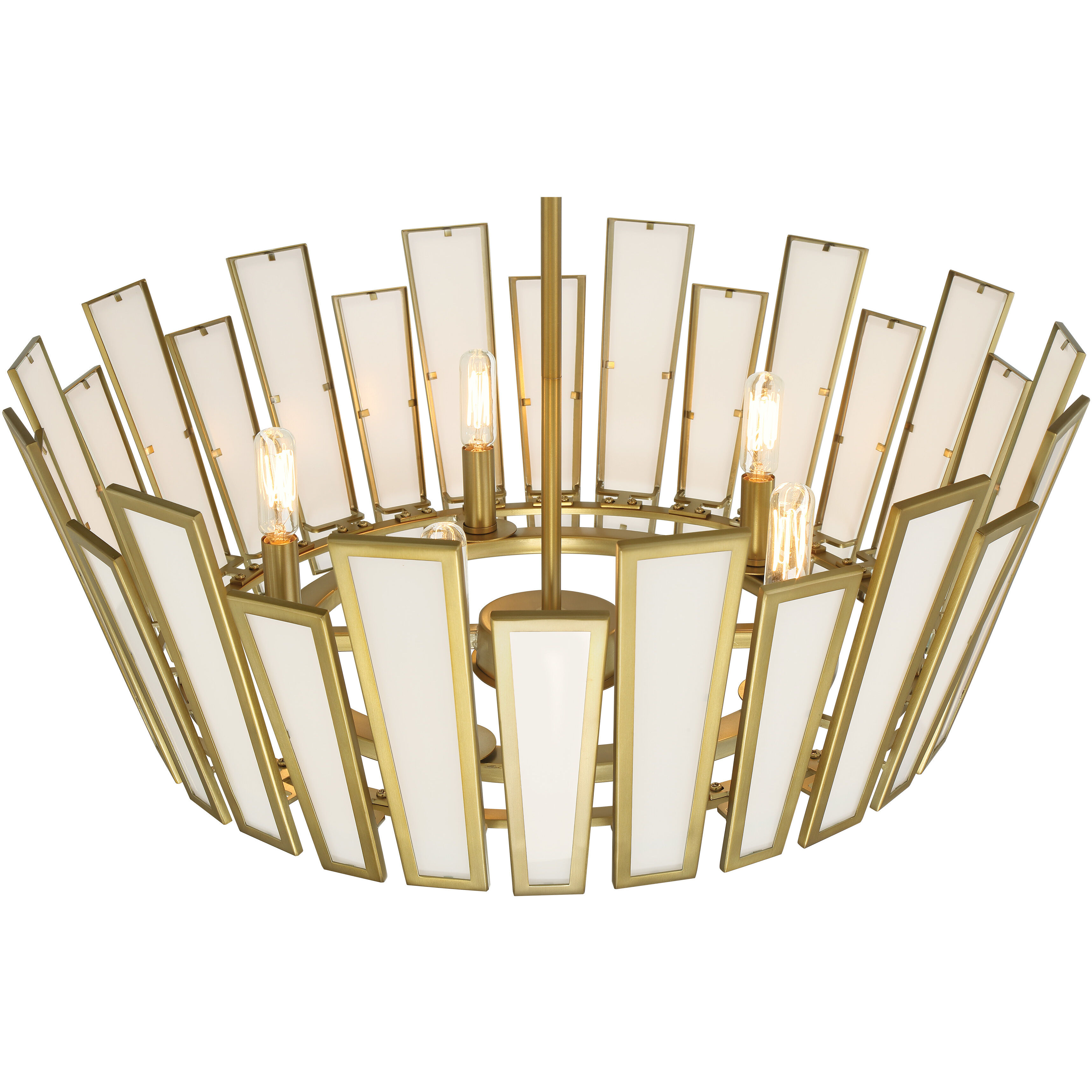 Ricochet 5 Light 24 inch Soft Brass Pendant Ceiling Light