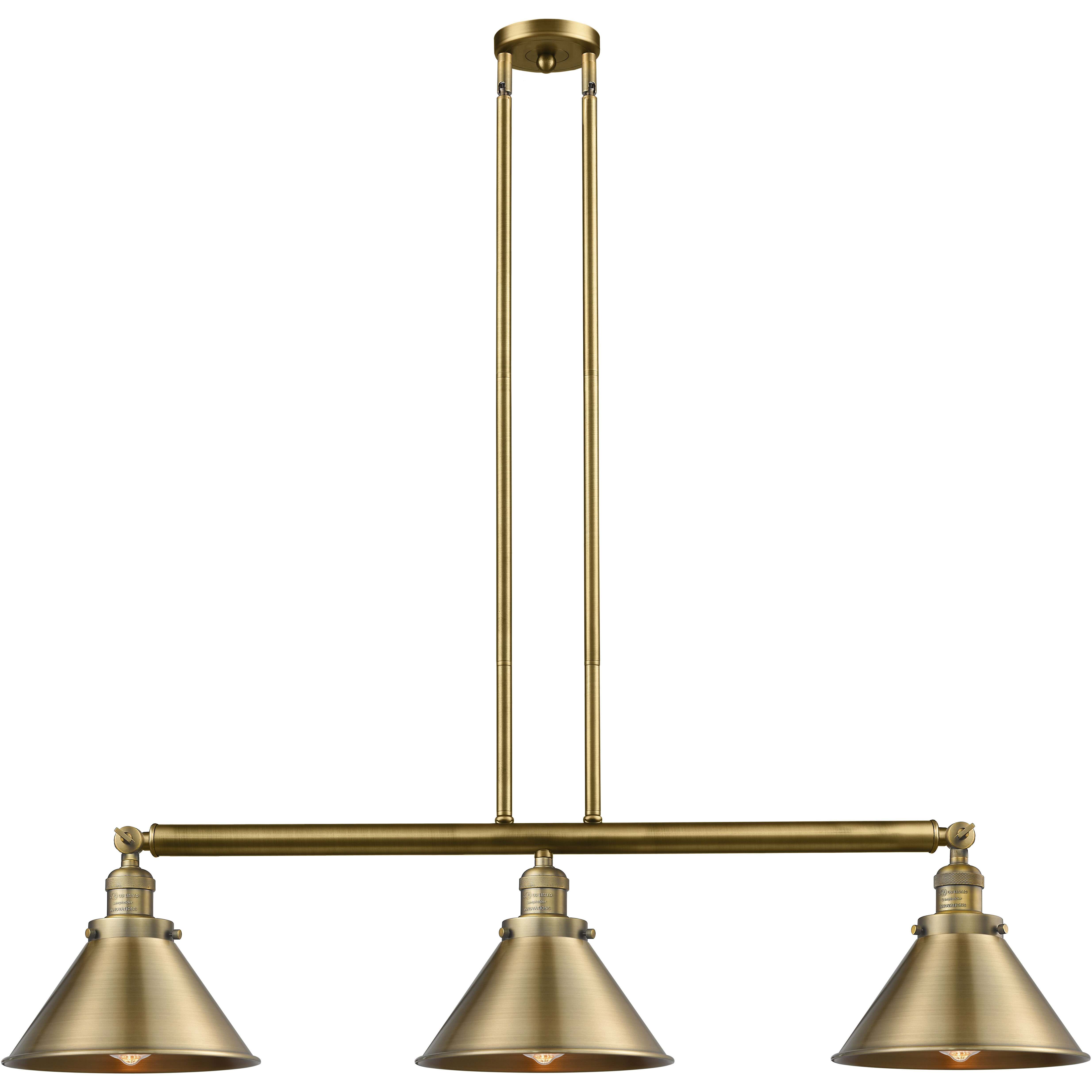 Franklin Restoration Briarcliff LED 43 inch Brushed Brass Island Light Ceiling Light, Franklin Restoration