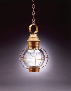 Onion 1 Light 12 inch Antique Copper Hanging Lantern Ceiling Light in Optic Glass