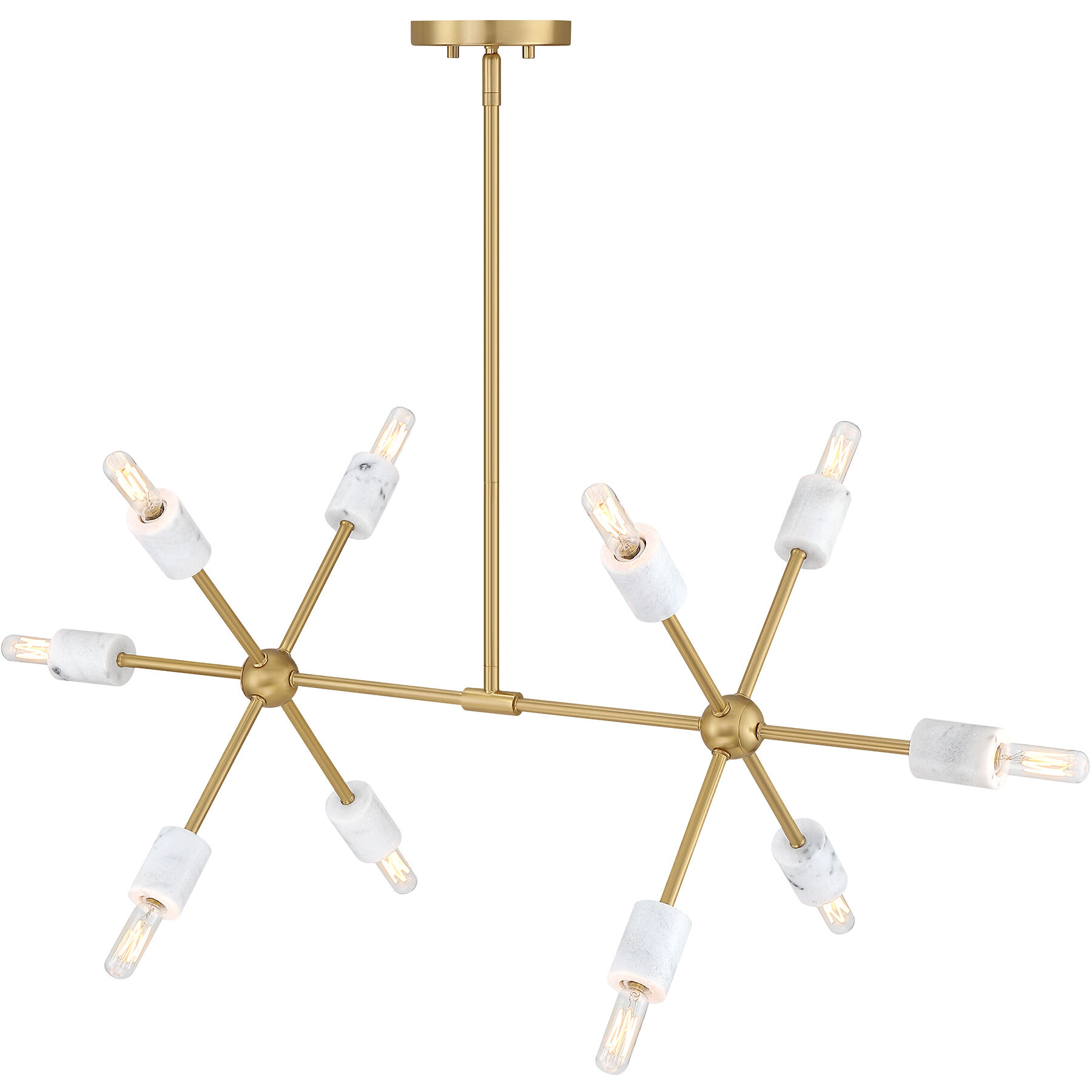 Star Dust 10 Light 34.75 inch Brushed Gold Island Pendant Ceiling Light
