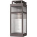 Ridgeway 1 Light 17.88 inch Bronze Outdoor Sconce in Striped Clear Glass