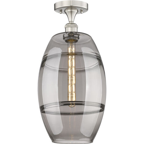Edison Vaz 1 Light 10 inch Brushed Satin Nickel Semi-Flush Mount Ceiling Light