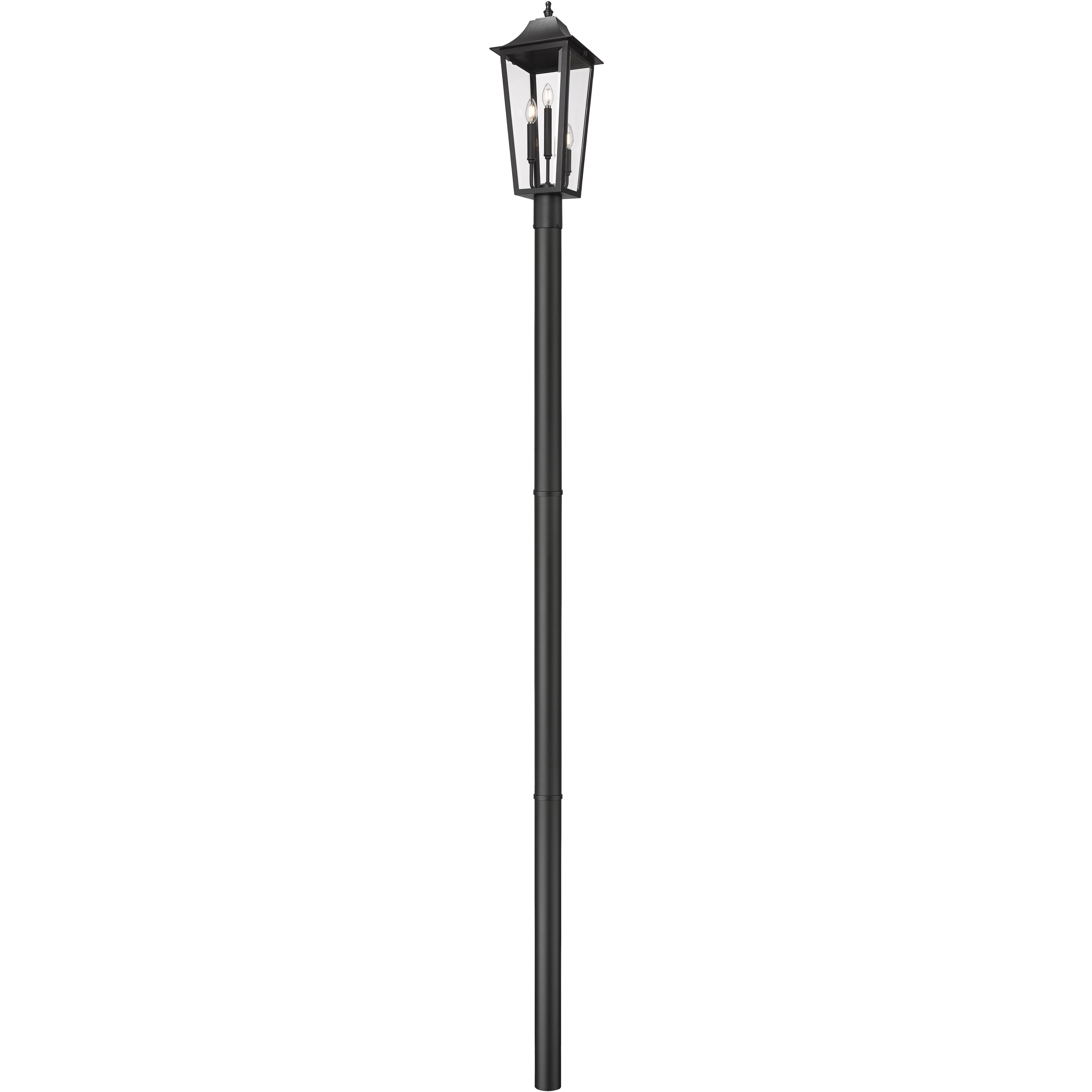 Gannon 3 Light 120.75 inch Black Outdoor Post Mounted Fixture in G9