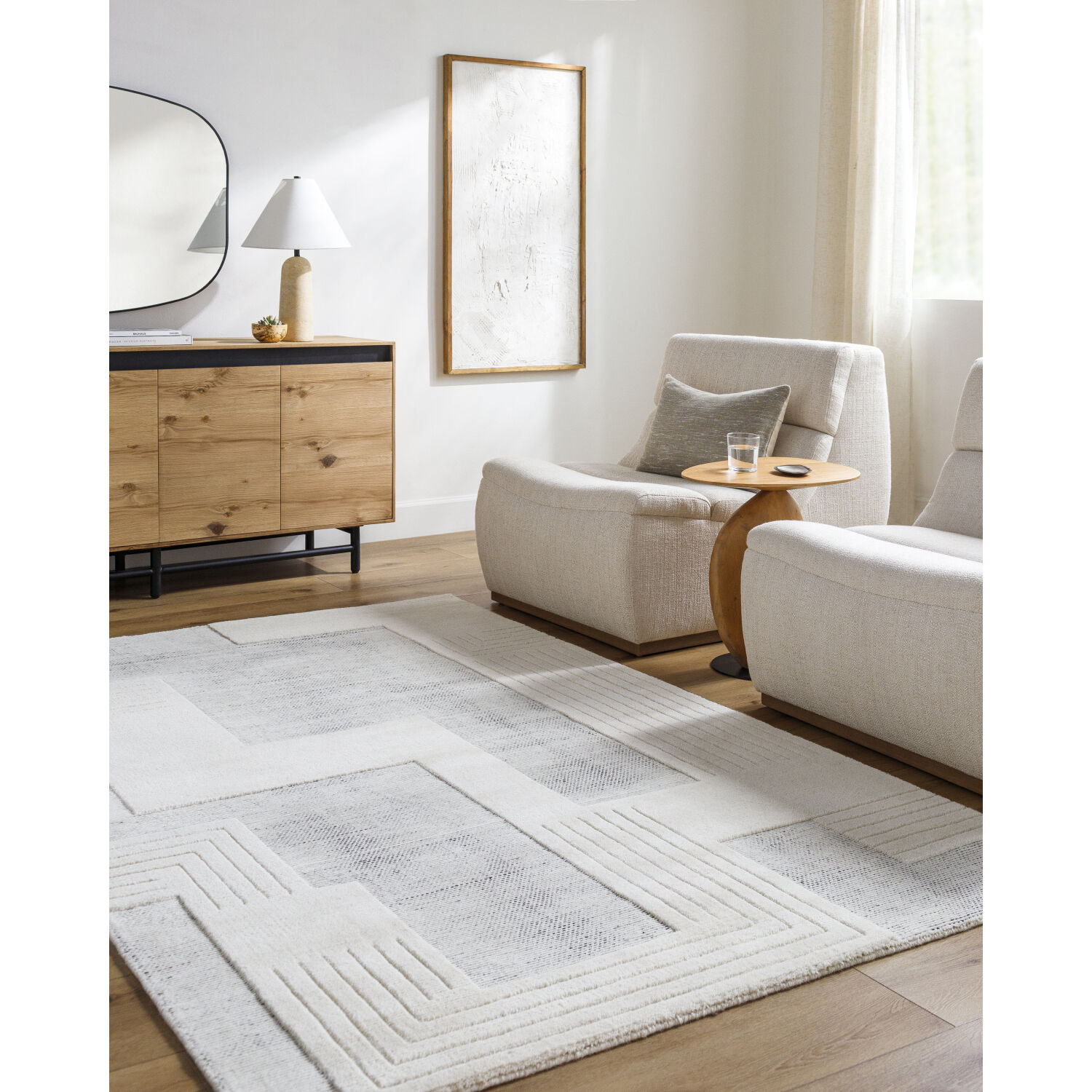 Molde 90 X 60 inch Light Silver/Silver Handmade Rug in 5 x 7.5