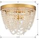 Fiona 3 Light 13.75 inch Antique Gold Flush Ceiling Light in Clear Glass Beads
