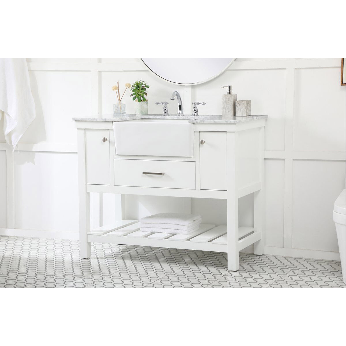 Clement 42 X 22 X 34 inch White Bathroom Vanity Cabinet