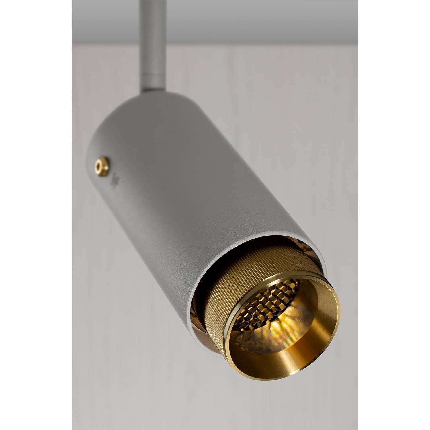 Exhaust Track 1 Light 110-120 Stone / Brass Spotlight Ceiling Light